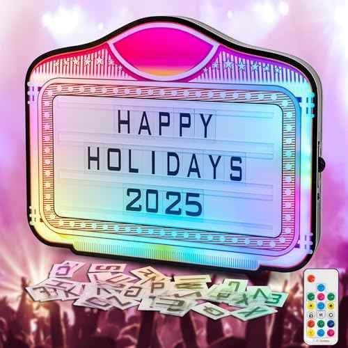 LED Letter Bottle Presenter, VIP Bottle Service Sign, Handheld Light Box with Color Change for Nightclub, Bar, Party, Birthday - Acrylic Frame with 4 Letter Sets & 2 Number Kit (Whiteboard Letters)