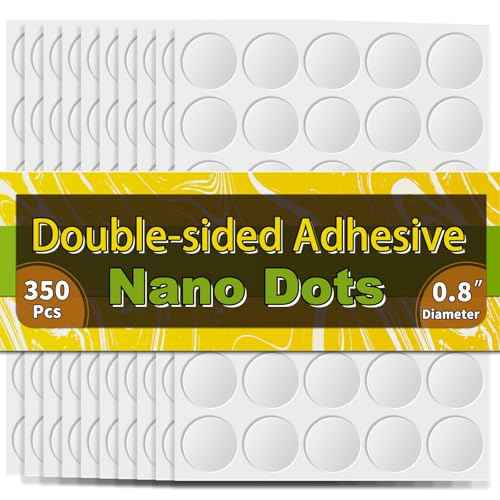 Piteno¢ç 350Pcs Double Sided Adhesive Dots, 0.8" Clear Removable Sticky Adhesive Mounting Putty, Waterproof No Trace Dots Adhesive Putty for Poster Picture Festival Decoration Museum (20mm)