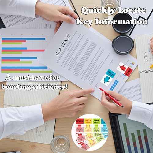 500pcs Sign Here Stickers & Tabs ? Initial Here, Sign & Date, Notarize Flags ? Sticky Post-It Flags for Documents, Book Annotation, Office Filing, Notary Supplies
