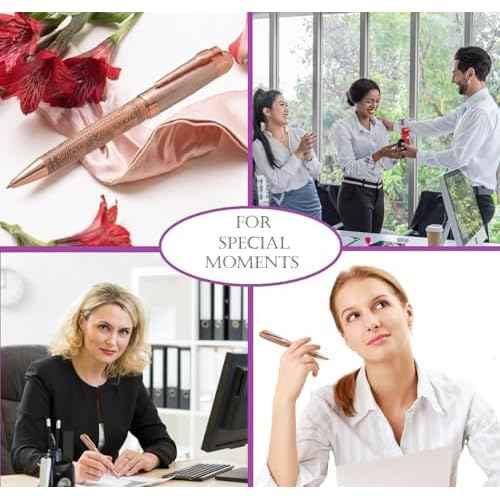 S&R Somit Fancy Pen with Gift Box - Luxury Pen for Women ? Valuable Business, Office, Executive Gift for Family & Friends ? Special Engraving & Led Decorative Box (GOLDEN ROSE)