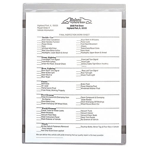 C-Line 83911 Magnetic Shop Ticket Holder, Super Heavy, 15", 8 1/2 x 11 (Box of 15)