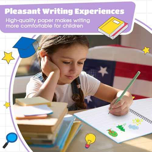 Henoyso 20 Pcs 100/50 Sheets Primary Composition Notebook K-2 Bulk Spiral Primary Journal Drawing Handwriting Practice for Kids Kindergarten 1st 2nd Back to School Supplies (Pastel Color,50 Sheets)