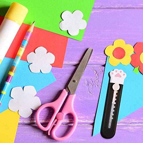 Honoson 6 Pcs Cute Box Cutter Utility Retractable Knives Cartoon Cat Lovely Paw Box Cutter Pointed Cute Cardboard Razor Knife for Office Envelope Opener DIY Crafts(6 Pieces)