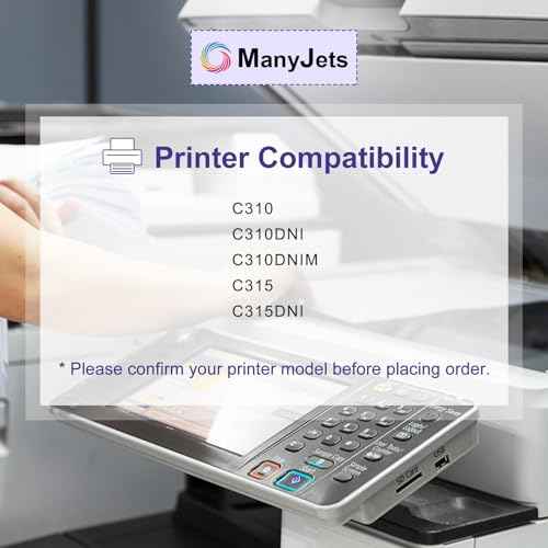 C310 C315 High-Yield Toner Cartridge 4-Pack Compatible for Xerox C310 C315 Replacement for 006R04356 006R04357 006R04358 006R04359 - Works with C310DNI C310DNIM C315DNI Printer(BK/C/M/Y)
