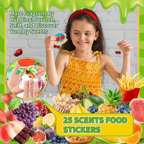 300PCS Large Scratch and Sniff Stickers, Scented Smelly Stickers for Kids, Bigger Motivational Reward Sticker with 25 Scents, Incentive Teachers Students Sticker Must Haves for Classroom School Supply