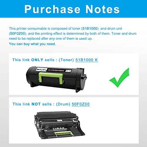 LCL Remanufactured Toner Cartridge Replacement for Lexmark 51B1000 MS317 MS317DN MS417 MS417DN MS517 MS517DN MS617 MS617DN MX317 MX317DN MX417 MX417DN MX517 MX517DE Updated Chip (1-Pack Black)