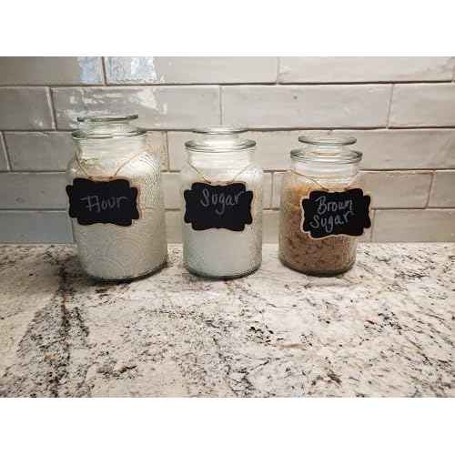 24 Pcs Reusable Mini Wood Chalkboards with Hanging String Erasable, Double-Sided Blackboard for Message Board Signs, Weddings Place Cards, Birthday Parties, Table Numbers, Plants