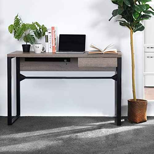 Frassie 17 Inch Under Desk Pull-Out Drawer with Lock Office Mounted Sliding Metal Pencil Drawer for Standing Desk