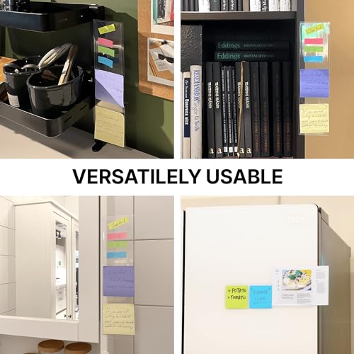 Meccaline 2-Pack Clear PET Monitor Memo Boards - Flexible Sticky Note Holders for Office & Home Desk Organizers - 3.1