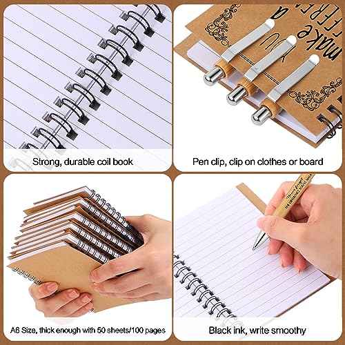 Colarr 30 Sets Christmas Employee Appreciation Gifts Starfish Spiral Notebooks Bulk You Make a Difference A6 Inspirational Journal and Motivational Bamboo Pens for Coworkes Staff Team Volunteer