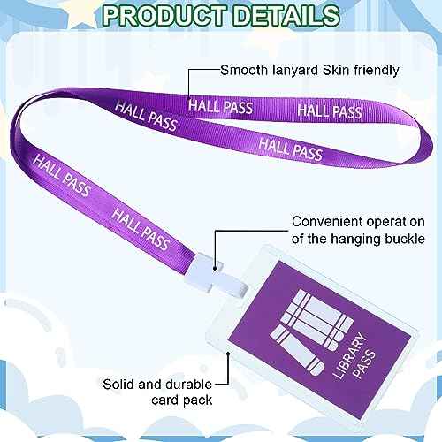 Patelai 36 Pcs PVC Hall Pass Lanyards School Passes Set Unbreakable Hall Passes for Classrooms Restroom Bathroom Library Office Nurse School Teacher Supplies Gifts