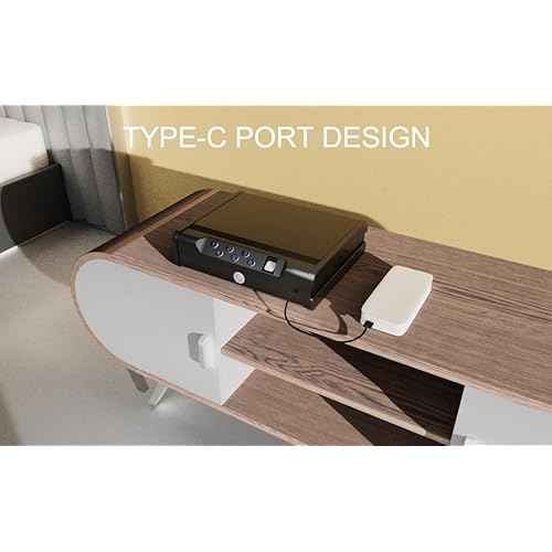 gun safe£¬Biometric Gun Safe For Handgun with fingerprint, key and digital password .withUSB-C Port£¬voice prompt£¬for bedroom nightstand and car