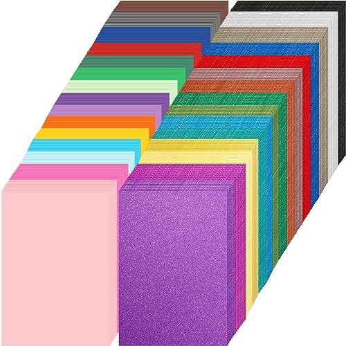 Zhanmai 240 Pcs Cardstock Paper 8.5 x 11 Inch Colored and Glitter Cardstock 250 Gsm Assorted Card Stock for DIY Scrapbooking Card Making Art for Birthday Wedding Party Craft Decoration