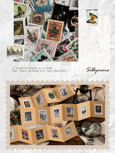 184Pcs Vintage Stamp Stickers for Scrapbooking & Crafting - SIBLYMONA