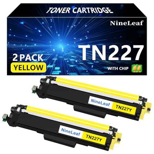 NineLeaf 2 Pack Yellow Toner Cartridge Compatible for Brother TN227 TN-227 TN223 TN227Y Work with HL-L3230CDN HL-L3290CDW DCP-L3550CDW MFC-L3770CDW HL-L3210CW Printer