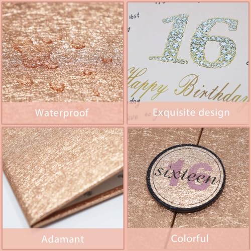 Rose Gold 16th Birthday Signature Guest Book – 12 x 18 Inch, Crenics