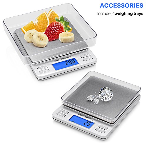 Smart Weigh Gold & Jewelry Scale 2000g x 0.1g, Pocket Digital Scale with Backlit LCD - Variation 1 / 2000 Grams