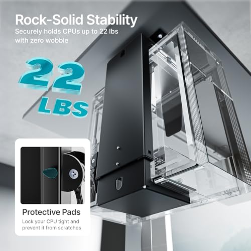 Under Desk PC Mount, Adjustable 3.5-8 in Wide Computer Tower Holder