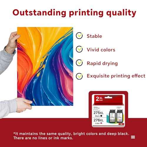 275 and 276 Ink Cartridges Combo Pack Replacement for Canon Ink 275 276 Compatible with Pixma TR4720 Series TR4700 TR4722 TS3520 Series TS3522 TS3500 TS3700 TS3720 TS3722 Printer (PG-275XL / CL-276XL)
