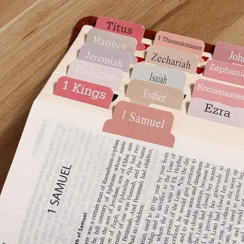 90Pcs Bible Tabs for Women, Pink Bible Bookmarks Index Tabs Cute Laminated Large Print Study Supplies Guide Kit, Small Baptism Christian Gifts for Men Boys Beginner Easy to Read