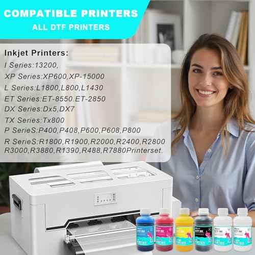 Premium DTF White Ink 1000ML, DTF Transfer Ink for ET8550 XP15000 L1800 I3200 XP600 Heat Transfer Printing, DTF Printer Ink for PET Film, Heat Transfer Printing Ink (W, 1000ML)