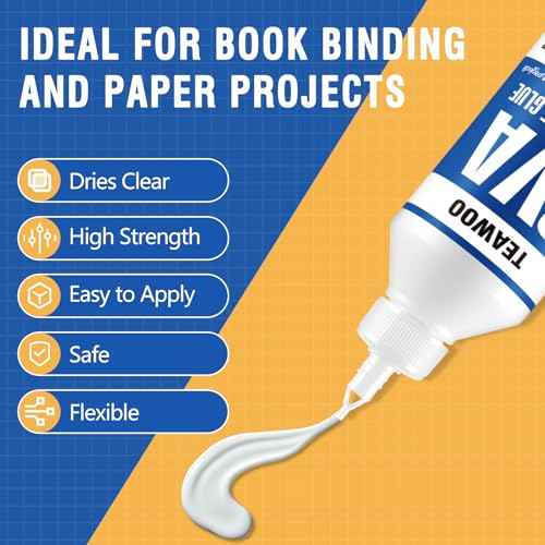 Book Repair & Binding Glue Kit ? 8.5 Oz + 2¡¿1.35 Oz Acid-Free PVA Adhesive ? Neutral pH, Dries Clear & Flexible for Books, Crafts, Collages & Paper Art, Used for Bookbinding and Book Repair