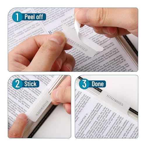 Mr. Pen- Bible Tabs, 75 Tabs, Transparent White Laminated Bible Tabs for Women and Men, Bible Tabs for Study Bible Index Tabs, Bible Labels Tabs, Mr Pen Bible Tabs for Women Study Bible