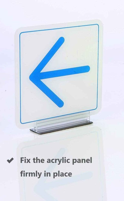P PLUSPLUS One Sign Holder, Multiple Uses: 1" x 3" 3M Adhesive Base Sign Holders for Counters, Warehouses, and Sneeze Guards (100 Pack)