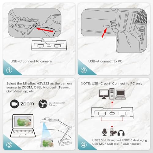 TreasLin Blue 10MP USB Document Camera for Teachers, Classroom & Online Teaching