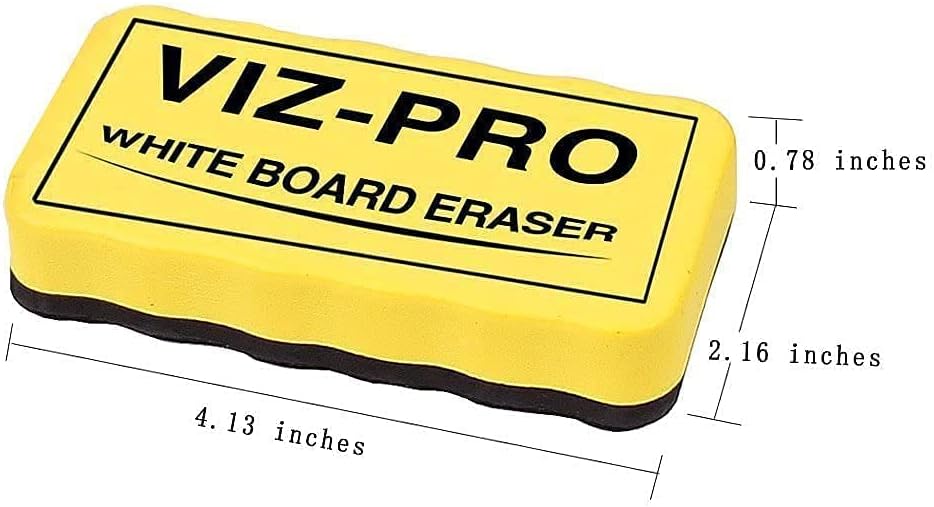 VIZ-PRO Magnetic Dry Erase Board - 36" X 24" Silver Aluminum Frame with 3 Erasers & 12 Markers