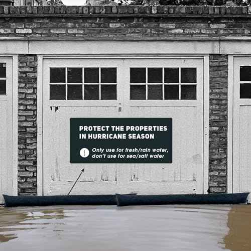 5FT Water Activated Flood Barriers for Home Door, Sandless Sand Bags for Anti Flood Control, Alternative Sandbag for Rain Protection, Absorbent Prevention for Garage & Basement (4-Pack)