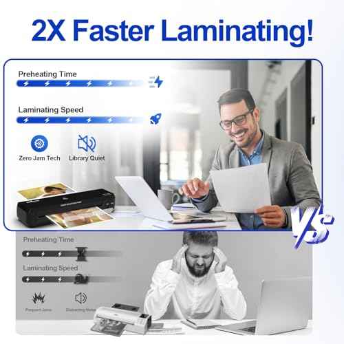 9 inch Thermal Laminator Machine with 40 Laminating Sheets, 8.5 x 11 Laminating Machine with 2-Min Faster Preheat, Personal Lamination with 2 Rollers for Office, School and Home Use
