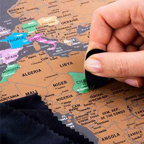Atlas & Green Scratch Off World Map, All US States, Large 28x16.5" Travel Map. Places I've been Map World Poster Scratch Off Map. Accessories & Gift Tube
