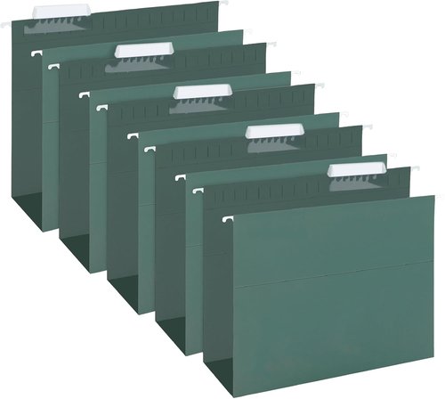 Herkka Extra Capacity Hanging File Folders - 30 Pack Heavy Duty 3 Inch Expansion for Bulky Files | Green Letter Size