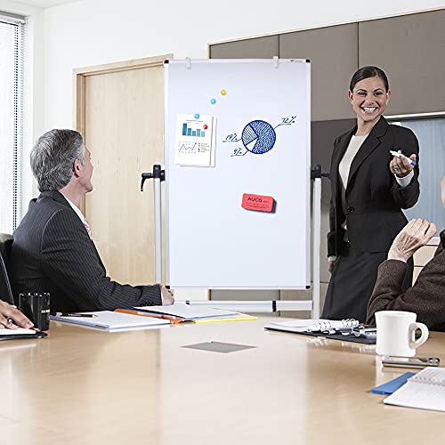 VIZ-PRO Double-Sided Magnetic Mobile Whiteboard 48 x 24 Inches, Portable & Lockable Castors