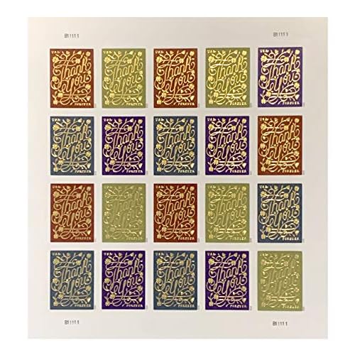 USPS Thank You (Sheet of 20) Postage Forever Stamps 2020 Scott #5519-5522