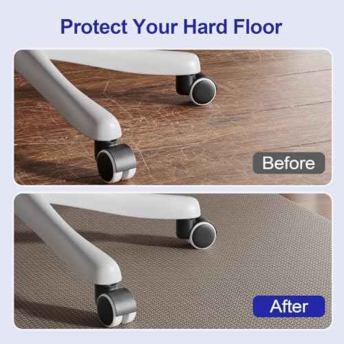 Delamu 36"¡¿48" Office Chair Mat for Hardwood Floor, Heavy Duty Hard Floor Protector for Chairs, Anti-Slip PVC Woven Computer Desk Chair Mat for Home Office, Light Brown