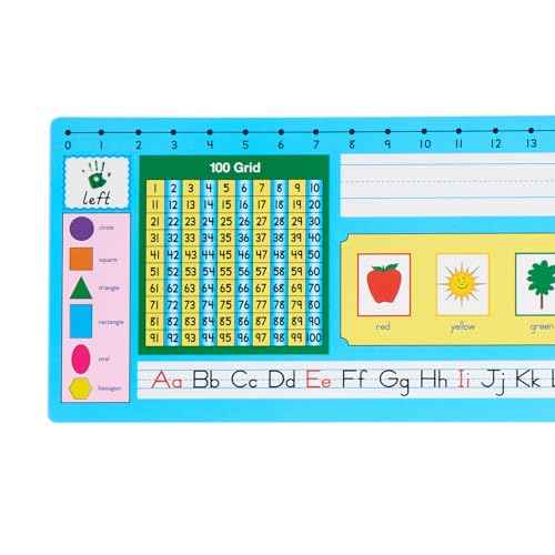 Really Good Stuff Zaner-Bloser 100-Grid with Number Line Self-Adhesive Deluxe Plastic Desktop Helpers - Set of 24, Student Desk Name Tags, Durable, Easy-to-Use, and Functional