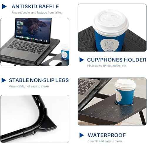 Adjustable Laptop Desk for Bed,Bed Table for Laptop,Laptop Stand for Bed,Lap Desk for Laptop,Foldable Bed Desk for Laptop and Writing,Portable Bed Tray Table with Cup Holder,Laptop Bed Tray Table