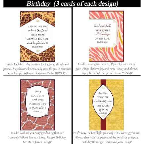Generic King James 60 ct KJV BIRTHDAY Christian/Religious Greeting Card Set w/KJV Scripture