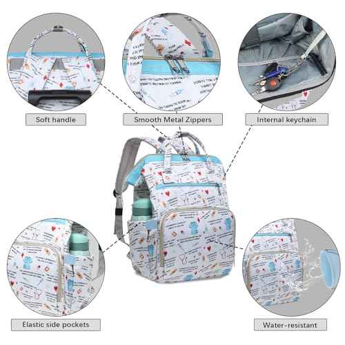 Gatycallaty Nurse Backpack for Women Nursing Laptop Bag Travel Work Gifts Bookbag Office Outdoor Large Capacity (White, 15.6 inches)