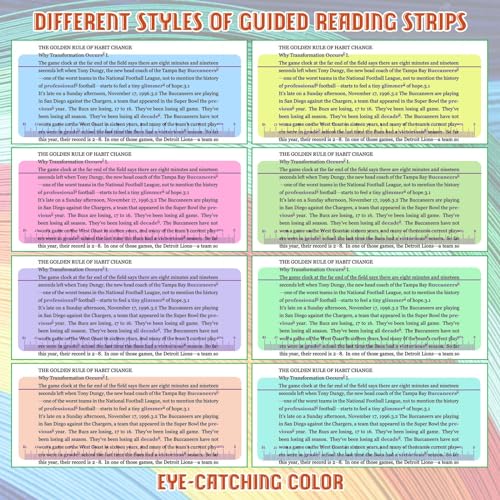 Kids Guided Reading Strips Set - 8 Colored Overlays with Ruler for Dyslexia ADHD