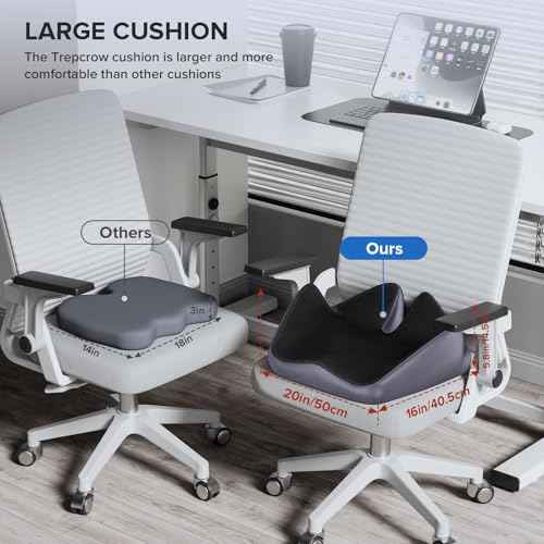 Seat Cushion for Relief Sciatica - Memory Foam Cushion for Office Chair, Hip & Coccyx Pain Relief for Long Sitting,2025 Upgraded Large Seat Pillow for Soft Support,for Game Chair/Wheelchair
