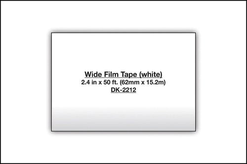 Brother Genuine DK-2212 Continuous Length Black on White Film Tape for Brother QL Label Printers, 2.4" x 50' (62mm x 15.2M), 1 Roll per Box, DK2212,Black/White