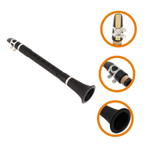 Yardwe Mini Keyless Clarinet for Beginners Lightweight Instrument for Practice Durable Material Sound for Adults and Students