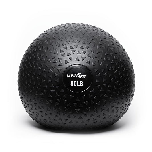 Living.Fit Slam Ball – Durable Heavy-Duty 80 LB Slam Ball for Strength Training, Crossfit, and Functional Fitness – Available in Multiple Weights – Non-Slip Grip, Versatile for Full-Body Workouts