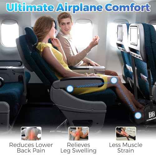 Buybrilliance 2 Pack Foot Hammock for Airplane Travel Adjustable Plane Leg Rests with Memory Foam Support, Portable Footrests for Long Flights, Includes Eye Mask & Earplugs