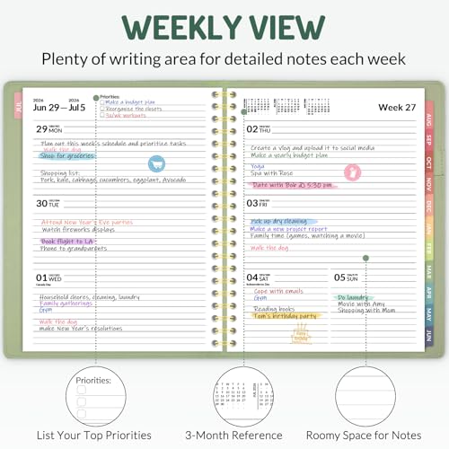 Forvencer 2026-2027 Academic Planner Black 8.5x11 Weekly & Monthly Soft Cover