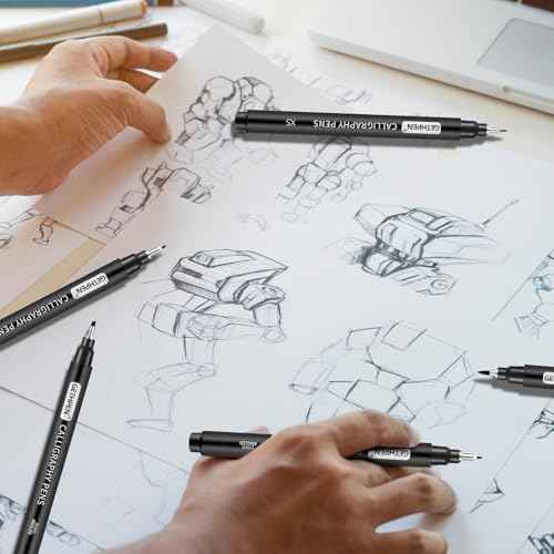 Calligraphy Pen,10 Size Calligraphy Pens for Writing,Calligraphy markers,Brush Pens Calligraphy Set for Beginners,Black Archival Ink Pens,Hand Lettering Pen for Art Drawing,Sketching,Scrapbooking