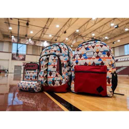 HOOEY Recess 25L Backpack - Durable Lightweight Daypack for Travel, Gym & Outdoor Use - Spacious Main Compartment, Laptop Sleeve, Water-Resistant, Stylish Unisex Design (Cream/Burgundy)